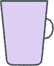 コップ イラスト ラベンダー クレヨン風 給食・食事 無料