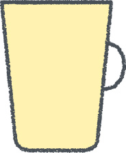 コップ イラスト イエロー クレヨン風 給食・食事 無料