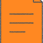 書類 イラスト クレヨン風 オレンジ ビジネス 無料