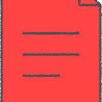 書類 イラスト クレヨン風 レッド ビジネス 無料