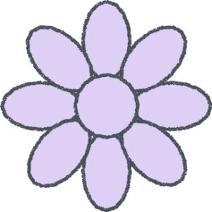 花 イラスト ラベンダー クレヨン風 飾り・デコ 無料