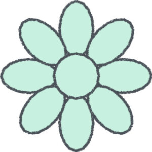 花 イラスト ミント クレヨン風 飾り・デコ 無料
