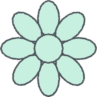 花 イラスト ミント クレヨン風 飾り・デコ 無料