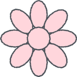花 イラスト ピンク クレヨン風 飾り・デコ 無料