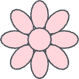 花 イラスト ピンク クレヨン風 飾り・デコ 無料