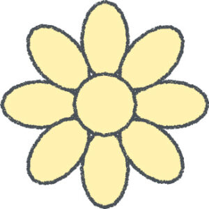 花 イラスト イエロー クレヨン風 飾り・デコ 無料