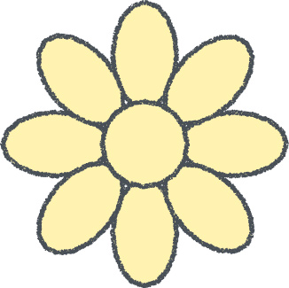 花 イラスト イエロー クレヨン風 飾り・デコ 無料