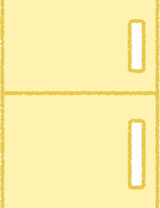 冷蔵庫 イラスト イエロー シンプル 無料