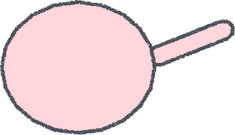 フライパン イラスト ピンク クレヨン風 料理・キッチン 無料