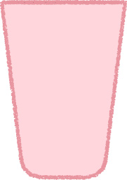 グラス イラスト ピンク シンプル クレヨン風 かわいい おたより 資料 無料