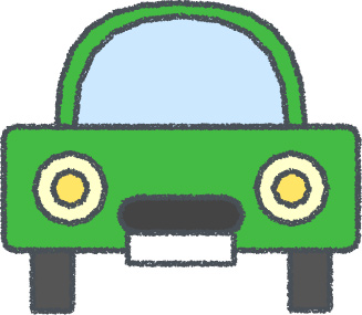 軽自動車 イラスト クレヨン風 グリーン 正面 無料