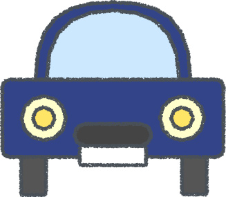 軽自動車 イラスト クレヨン風 ネイビー 正面 無料