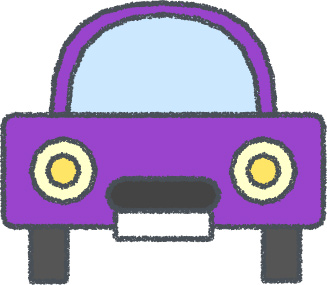 軽自動車 イラスト クレヨン風 パープル 正面 無料