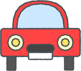 軽自動車 イラスト クレヨン風 レッド 正面 無料
