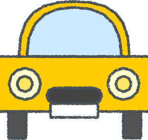 軽自動車 イラスト クレヨン風 イエロー 正面 無料