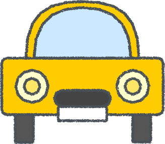 軽自動車 イラスト クレヨン風 イエロー 正面 無料