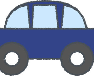 軽自動車 イラスト クレヨン風 ネイビー 横向き 無料