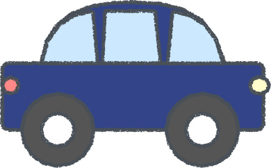 軽自動車 イラスト クレヨン風 ネイビー 横向き 無料