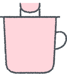 やかん イラスト ピンク クレヨン風 料理・台所 無料
