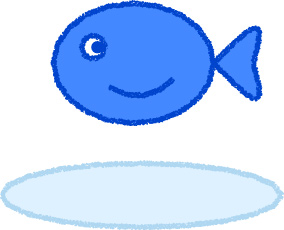 金魚 イラスト 青 夏 シンプル クレヨン風 かわいい おたより 資料 無料