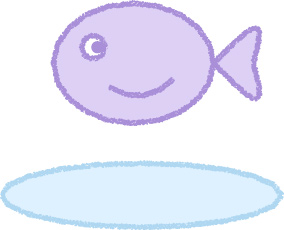 金魚 イラスト ラベンダー 夏 シンプル クレヨン風 かわいい おたより 資料 無料