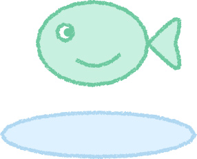 金魚 イラスト ミント 夏 シンプル クレヨン風 かわいい おたより 資料 無料
