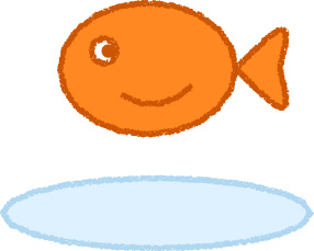 金魚 イラスト オレンジ 夏 シンプル クレヨン風 かわいい おたより 資料 無料