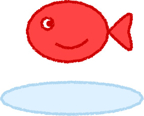 金魚 イラスト 赤 夏 シンプル クレヨン風 かわいい おたより 資料 無料
