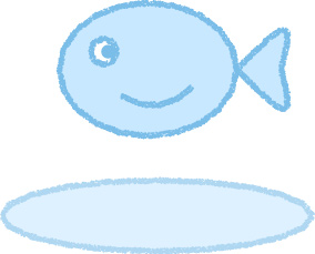金魚 イラスト 水色 夏 シンプル クレヨン風 かわいい おたより 資料 無料