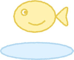 金魚 イラスト 黄色 夏 シンプル クレヨン風 かわいい おたより 資料 無料