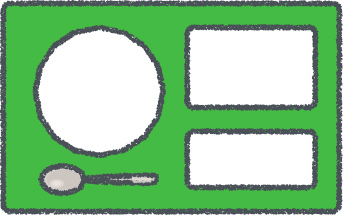 給食 イラスト グリーン クレヨン風 学校・給食 無料