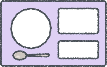 給食 イラスト ラベンダー クレヨン風 学校・給食 無料