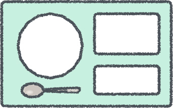 給食 イラスト ミント クレヨン風 学校・給食 無料