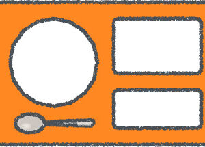 給食 イラスト オレンジ クレヨン風 学校・給食 無料