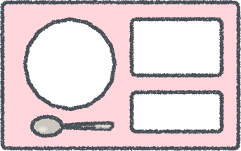 給食 イラスト ピンク クレヨン風 学校・給食 無料
