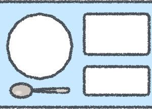給食 イラスト スカイブルー クレヨン風 学校・給食 無料