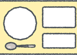 給食 イラスト イエロー クレヨン風 学校・給食 無料