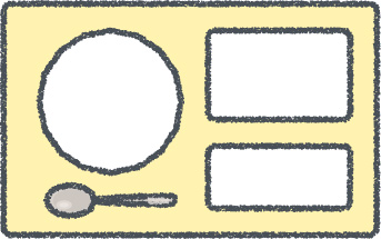 給食 イラスト イエロー クレヨン風 学校・給食 無料