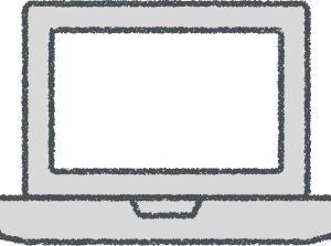ノートパソコン イラスト クレヨン風 グレー ビジネス 無料