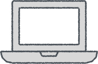 ノートパソコン イラスト クレヨン風 グレー ビジネス 無料