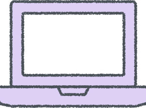 ノートパソコン イラスト クレヨン風 ラベンダー ビジネス 無料