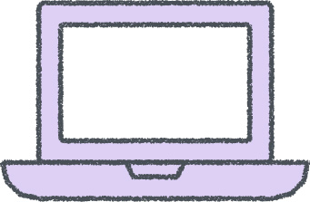 ノートパソコン イラスト クレヨン風 ラベンダー ビジネス 無料