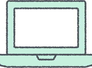 ノートパソコン イラスト クレヨン風 ミント ビジネス 無料