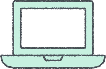 ノートパソコン イラスト クレヨン風 ミント ビジネス 無料