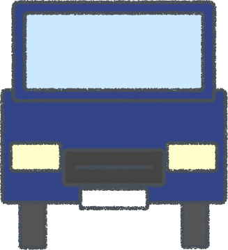 ミニバン イラスト クレヨン風 ネイビー 正面 無料