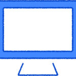 パソコンモニター イラスト ブルー シンプル 無料