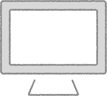 パソコンモニター イラスト グレー シンプル 無料