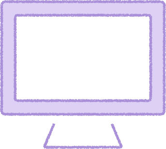 パソコンモニター イラスト ラベンダー シンプル 無料