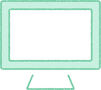 パソコンモニター イラスト ミント シンプル 無料