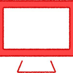 パソコンモニター イラスト レッド シンプル 無料